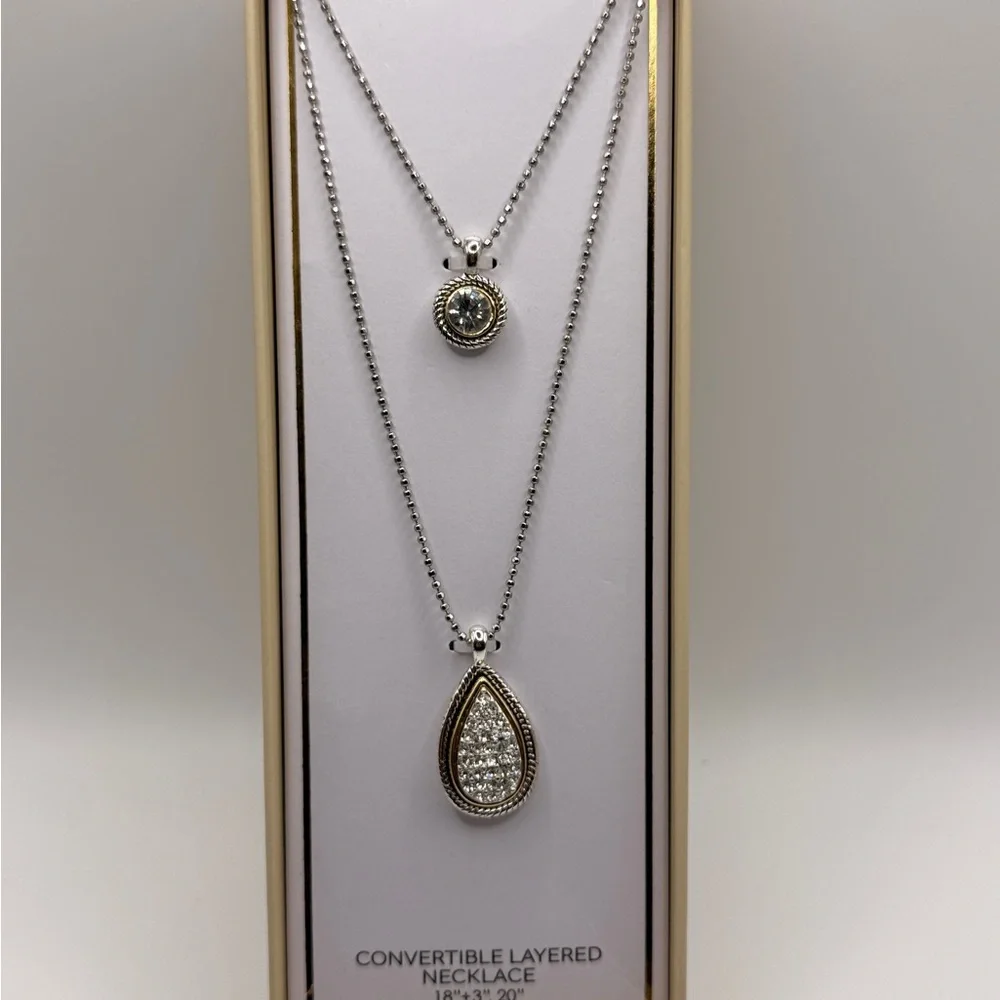 Minimalist Silver Teardrop Pendant Necklace - Picture 8 of 9